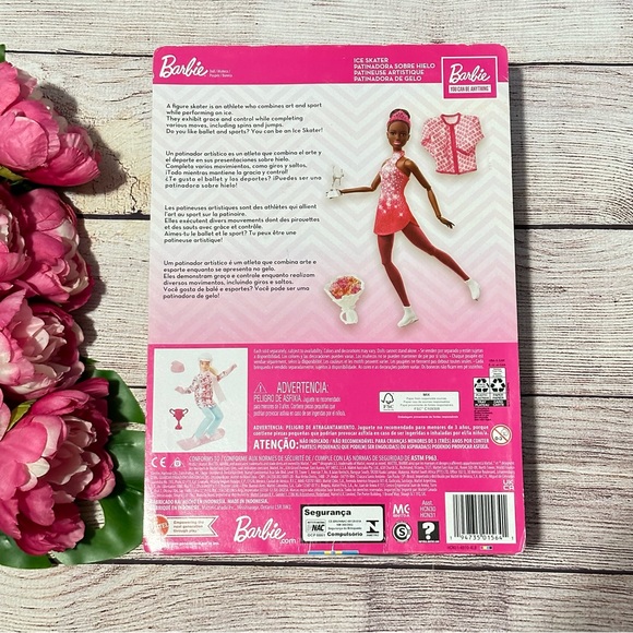Barbie Ice Skater Doll, Brunette Fashion Doll with Pink Leotard, Trophy NEW - Picture 5 of 7